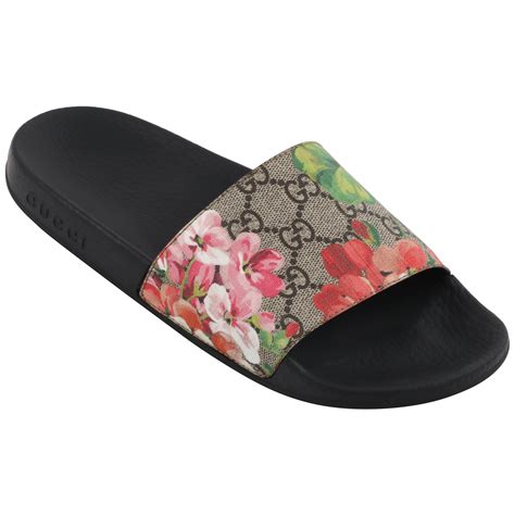 gucci floral strap slide|gucci gg blooms slides.